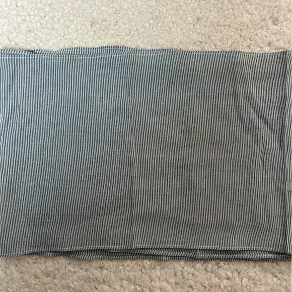 Scarf Striped Light Green Gray/Charcoal Women's Scarf - Picture 3 of 5